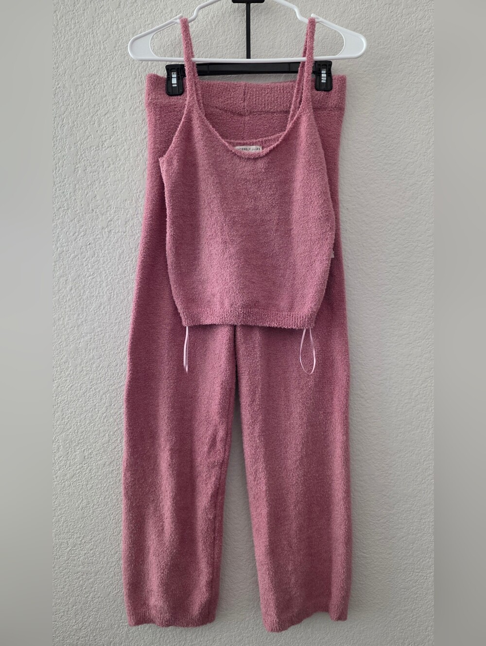 Sincerely Jules Plush Pink Tank & Lounge Pants Set